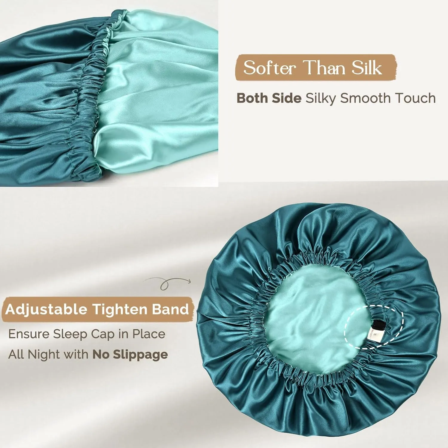 YANIBEST Silk Bonnet Satin Bonnet for Sleeping Women and Men, Adjustable Double Layer Hair Bonnet for Curly Braids Hair