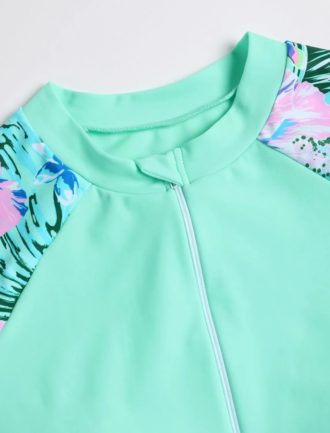 ZAFUL Women's One Piece Rash Guard Long Sleeve Modest Swimsuits Dress Zipper Bathing Suit Swimskirt